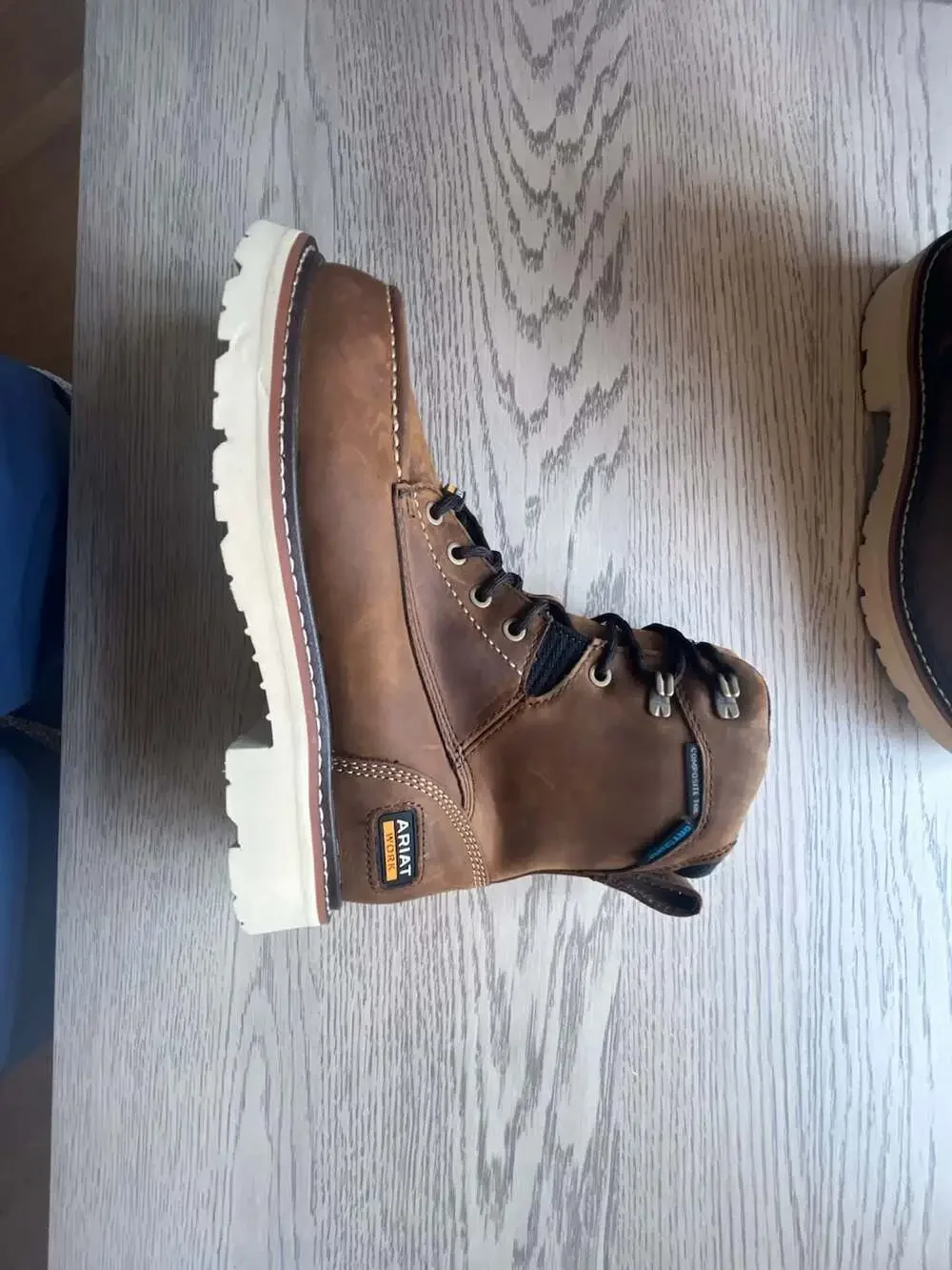 Ariat Rebar Lift 8 Waterproof Work Boots Distressed Brown Leather Mens 6 wide ee